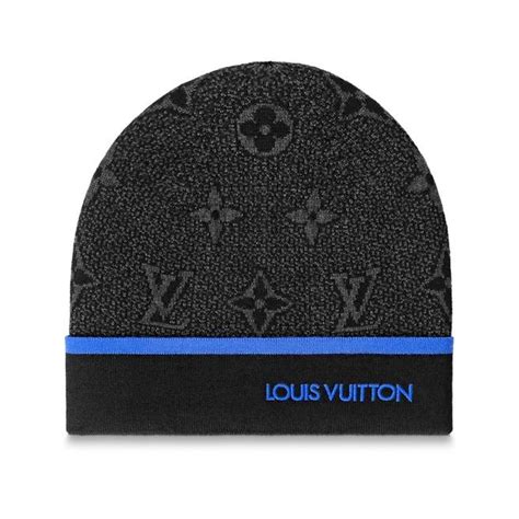 blue lv monogram beanie